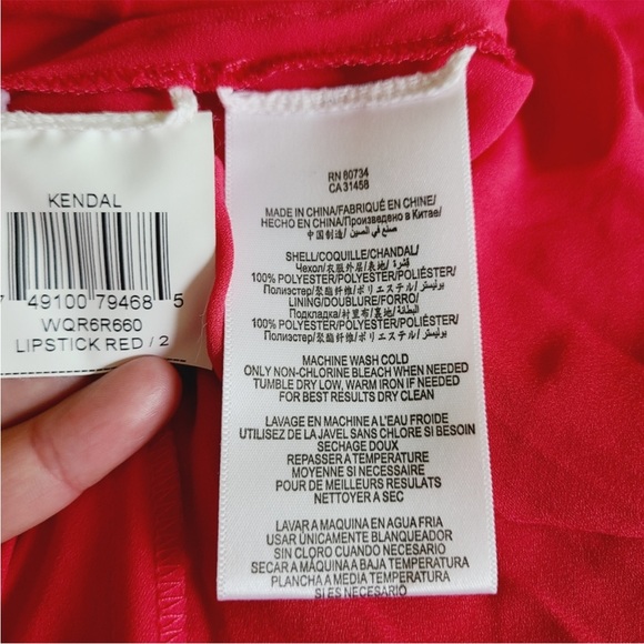 NWT BCBGMAXAZRIA Kendal Lipstick Red one shoulder draped gown. Size 0 - Picture 3 of 3